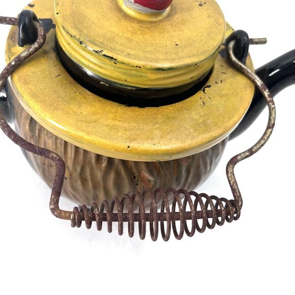 Antique Thames 1940's Redware Clown Teapot - Picture 5 of 10